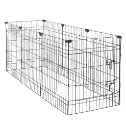 VEVOR Dog Playpen 30 Inch 8 Panels Exercise Pen with Top Cover & Bottom Pad, Indoor Foldable Metal Pet Fence with Door, Heavy Duty Puppy Crate Kennel Pen for Dogs, Cats, and Other Small Animals, Black