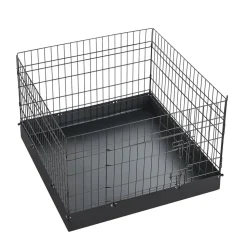 VEVOR Dog Playpen 24 Inch 4 Panels Foldable Exercise Pen with Bottom Pad, Indoor Metal Pet Fence with Door, Heavy Duty Puppy Crate Kennel, Pet Playpen for Dogs, Cats, and Other Small Animals, Black