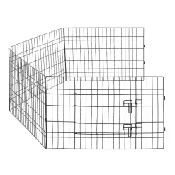 VEVOR Dog Playpen 24 Inch 4 Panels Foldable Exercise Pen with Bottom Pad, Indoor Metal Pet Fence with Door, Heavy Duty Puppy Crate Kennel, Pet Playpen for Dogs, Cats, and Other Small Animals, Black