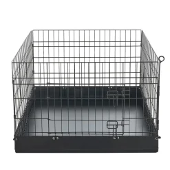 VEVOR Dog Playpen 24 Inch 4 Panels Foldable Exercise Pen with Bottom Pad, Indoor Metal Pet Fence with Door, Heavy Duty Puppy Crate Kennel, Pet Playpen for Dogs, Cats, and Other Small Animals, Black