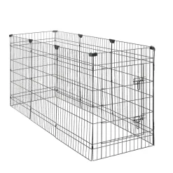 VEVOR Dog Playpen 36 Inch 8 Panels Exercise Pen with Top Cover & Bottom Pad, Indoor Foldable Metal Pet Fence with Door, Heavy Duty Puppy Crate Kennel Pen for Dogs, Cats, and Other Small Animals, Black