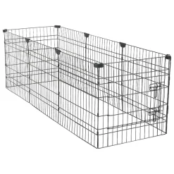 VEVOR Dog Playpen 24 Inch 8 Panels Foldable Exercise Pen with Top Cover, Indoor Metal Pet Fence with Door, Heavy Duty Puppy Crate Kennel, Pet Playpen for Dogs, Cats, and Other Small Animals, Black