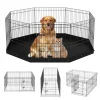 VEVOR Dog Playpen, 8 Panels Foldable Metal Dog Exercise Pen with Bottom Pad, 24" H Pet Fence Puppy Crate Kennel with Ground Stakes, Indoor Outdoor Dog Pen for Small Medium Pets, for Camping, Yard
