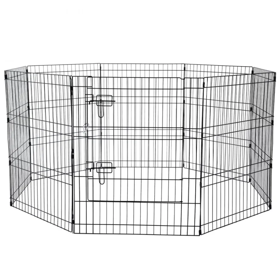 VEVOR Dog Playpen, 8 Pcs 30"H x 24"W Panels Foldable Metal Pet Exercise Pen, Dog Fence Indoor and Outdoor Pen with Door, 600D Oxford Fabric Top Cover, Pet Playpen for Dogs, Cats, Other Small Animals