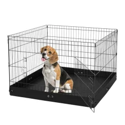 VEVOR Dog Playpen, 4 Pcs 24 x 36 in Panels Foldable Metal Pet Exercise Pen, Dog Fence Indoor and Outdoor Pen with Door and 600D Oxford Fabric Bottom Pad, for Dogs, Cats and Other Small Animals