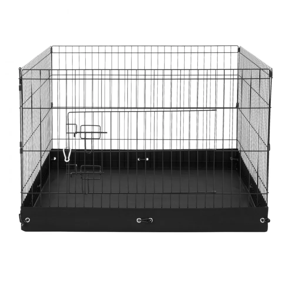 VEVOR Dog Playpen, 4 Pcs 24 x 36 in Panels Foldable Metal Pet Exercise Pen, Dog Fence Indoor and Outdoor Pen with Door and 600D Oxford Fabric Bottom Pad, for Dogs, Cats and Other Small Animals