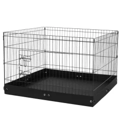 VEVOR Dog Playpen, 4 Pcs 24 x 36 in Panels Foldable Metal Pet Exercise Pen, Dog Fence Indoor and Outdoor Pen with Door, Top Cover, and Bottom Pad, Pet Playpen for Dogs, Cats and Other Small Animals