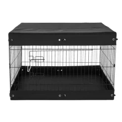 VEVOR Dog Playpen, 4 Pcs 24 x 36 in Panels Foldable Metal Pet Exercise Pen, Dog Fence Indoor and Outdoor Pen with Door, Top Cover, and Bottom Pad, Pet Playpen for Dogs, Cats and Other Small Animals