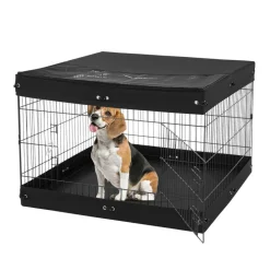 VEVOR Dog Playpen, 4 Pcs 24 x 36 in Panels Foldable Metal Pet Exercise Pen, Dog Fence Indoor and Outdoor Pen with Door, Top Cover, and Bottom Pad, Pet Playpen for Dogs, Cats and Other Small Animals