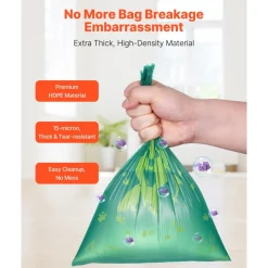 VEVOR Dog Poop Bags, 270 Counts 13 x 9 in, Sturdy & Thick Pet Waste Bags, Biodegradable HDPE Waste Bag Refill Rolls, Lavender Scented, Leak-Proof Trash Bag for Doggie Cat Pet, Dispenser Not Included