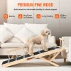 VEVOR Dog Ramp, Folding Pet Ramp for Bed, Adjustable Dog Ramp for Small, Large, Old Dogs & Cats, Wooden Pet Ramp with 47.2" Long Ramp, Adjustable from 13.8" to 27.6", Suitable for Couch, Sofa, Car
