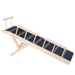 VEVOR Dog Ramp, Folding Pet Ramp for Bed, Adjustable Dog Ramp for Small, Large, Old Dogs & Cats, Wooden Pet Ramp with 47.2