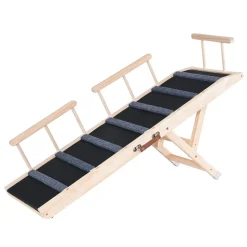 VEVOR Dog Ramp, Folding Pet Ramp for Bed, Adjustable Dog Ramp for Small, Large, Old Dogs & Cats, Wooden Pet Ramp with 47.2