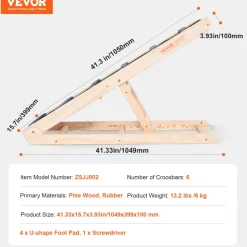 VEVOR Dog Ramp, Folding Pet Ramp for Bed, Adjustable Dog Ramp for Small, Large, Old Dogs & Cats, Wooden Pet Ramp with 41.3