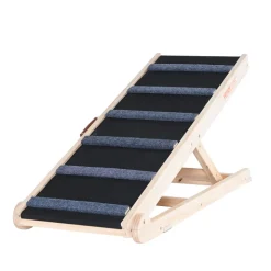VEVOR Dog Ramp, Folding Pet Ramp for Bed, Adjustable Dog Ramp for Small, Large, Old Dogs & Cats, Wooden Pet Ramp with 41.3