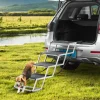 VEVOR Dog Stair for Cars, Wide 4-step Dog Car Steps, Folding Dog Car Ramp with Nonslip Surface, Portable Pet Steps Lightweight Aluminum for Car, SUV and Truck, Supports up to 250 lbs