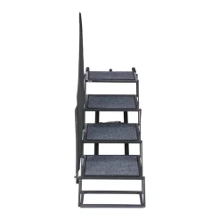 VEVOR Dog Stairs for Car, 4 Steps Extra Wide Foldable Dog Ramp for Large Dogs with Non-Slip Rug Surface, Portable Lightweight Pet Ladder for Car, SUV, Truck, High Beds, Sofas, Support up to 400 lbs