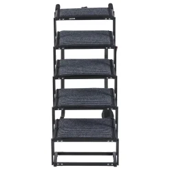 VEVOR Dog Stairs for Car, 5 Steps Extra Wide Foldable Dog Ramp for Large Dogs with Non-Slip Rug Surface, Portable Lightweight Pet Ladder for Car, SUV, Truck, High Beds, Sofas, Support up to 200 lbs