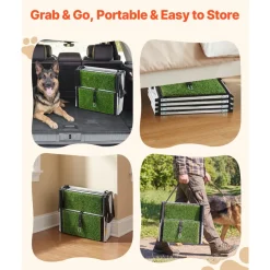 VEVOR Dog Stairs for Car, 4 Steps Extra Wide Foldable Dog Ramp for Large Dogs with Non-Slip Surface, Portable Lightweight Pet Stairs Ladder for Car, SUV, Truck, High Bed, Sofa, Support up to 200 lbs