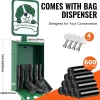 VEVOR Dog Waste Station, Commercial Dog Poop Station, 11.5 Gallons Pet Waste Bin with 50 Can Liners, Bag Dispenser & 600 Waste Bags, Outdoor Dog Waste Disposal System for Backyard