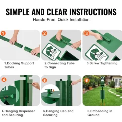 VEVOR Dog Waste Station, Commercial Dog Poop Station, 11.5 Gallons Pet Waste Bin with 50 Can Liners, Bag Dispenser & 600 Waste Bags, Outdoor Dog Waste Disposal System for Backyard