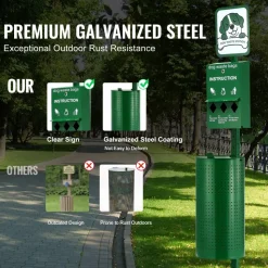 VEVOR Dog Waste Station, Commercial Dog Poop Station, 11.5 Gallons Pet Waste Bin with 50 Can Liners, Bag Dispenser & 600 Waste Bags, Outdoor Dog Waste Disposal System for Backyard