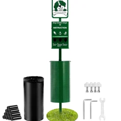 VEVOR Dog Waste Station, Commercial Dog Poop Station, 11.5 Gallons Pet Waste Bin with 50 Can Liners, Bag Dispenser & 600 Waste Bags, Outdoor Dog Waste Disposal System for Backyard