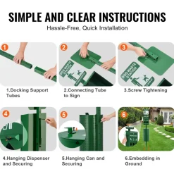 VEVOR Dog Waste Station with Hand Wash Bottle, Commercial Dog Poop Station, 11.5 Gallons Pet Waste Bin with 50 Can Liners, Bag Dispenser & 600 Waste Bags, Outdoor Dog Waste Disposal System for Backyard