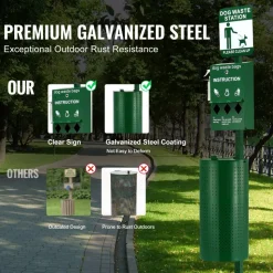 VEVOR Dog Waste Station with Hand Wash Bottle, Commercial Dog Poop Station, 11.5 Gallons Pet Waste Bin with 50 Can Liners, Bag Dispenser & 600 Waste Bags, Outdoor Dog Waste Disposal System for Backyard