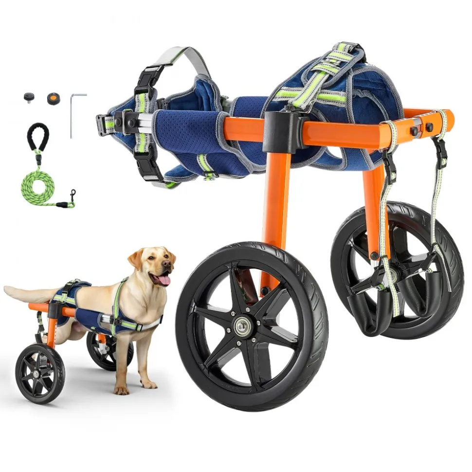 VEVOR Dog Wheelchair for Back Legs, Lightweight 2 Wheels Pet Wheelchair, Height, Width & Length Adjustable, Dog Cart with Shock-Absorbing Wheels, for Injured, Disabled Dogs 35-48 lbs, Medium