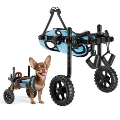VEVOR Dog Wheelchair for Back Legs, Adjustable 2 Wheels Pet Wheelchair, Lightweight  Dog Cart with Shock-Absorbing Wheels, Mobility Support Wheel Chair for Disabled Injured Dogs up to 22lbs , X-Small