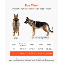 VEVOR Dog Wheelchair for Back Legs, Lightweight 2 Wheels Pet Wheelchair, Height, Width & Length Adjustable, Dog Cart with Shock-Absorbing Wheels, for Injured, Disabled Dogs 48-88 lbs, Large