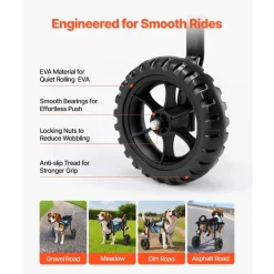 VEVOR Dog Wheelchair for Back Legs, Adjustable 2 Wheels Pet Wheelchair, Lightweight  Dog Cart with Shock-Absorbing Wheels, Mobility Support Wheel Chair for Disabled Injured Dogs up to 22lbs, Small
