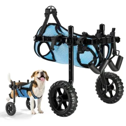 VEVOR Dog Wheelchair for Back Legs, Adjustable 2 Wheels Pet Wheelchair, Lightweight  Dog Cart with Shock-Absorbing Wheels, Mobility Support Wheel Chair for Disabled Injured Dogs up to 22lbs, Small