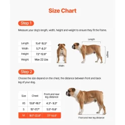 VEVOR Dog Wheelchair for Back Legs, Adjustable 2 Wheels Pet Wheelchair, Lightweight  Dog Cart with Shock-Absorbing Wheels, Mobility Support Wheel Chair for Disabled Injured Dogs up to 22lbs, Medium