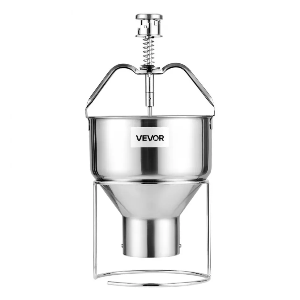 VEVOR Donut Depositor, Large Capacity Manual Donuts Dropper, 304 Stainless Steel Commercial Batter Dispenser, 6 Thicknesses Adjustment Doughnut Hopper with Stand, For Restaurant Cafe Bakery Kitchen