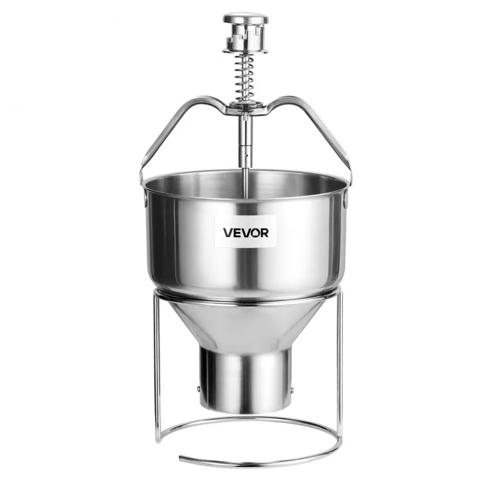 VEVOR Donut Depositor, Large Capacity Manual Donuts Dropper, 304 Stainless Steel Commercial Batter Dispenser, 6 Thicknesses Adjustment Doughnut Hopper with Stand, For Restaurant Cafe Bakery Kitchen