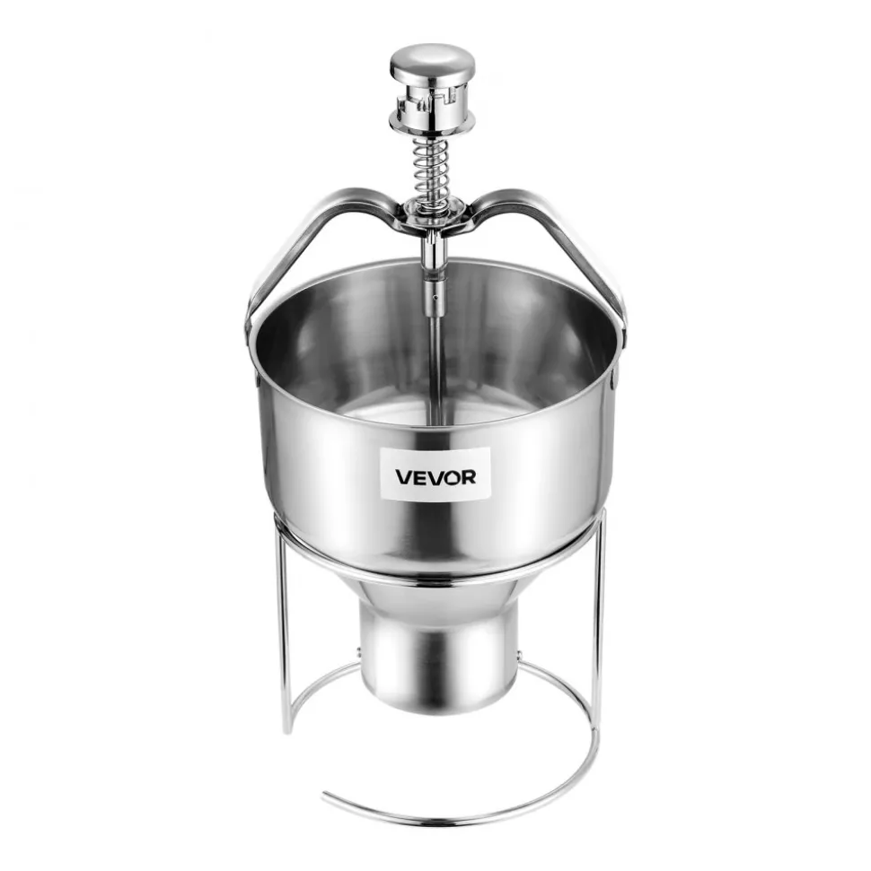 VEVOR Donut Depositor, Large Capacity Manual Donuts Dropper, 304 Stainless Steel Commercial Batter Dispenser, 6 Thicknesses Adjustment Doughnut Hopper with Stand, For Restaurant Cafe Bakery Kitchen