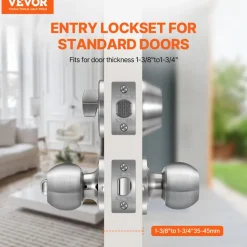 VEVOR Door Knob and Deadbolt Set, Satin Nickel Entry Door Knob and Single Cylinder Deadbolt Combo Pack, Fit for 1-3/8