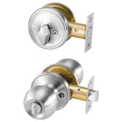 VEVOR Door Knob and Deadbolt Set, Satin Nickel Entry Door Knob and Single Cylinder Deadbolt Combo Pack, Fit for 1-3/8