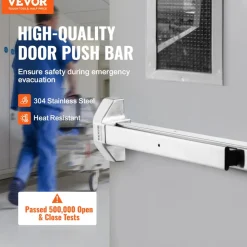 VEVOR Door Push Bar Panic Exit Device, 31” Stainless Steel Commercial Emergency Exit Door Push Bar with Exterior Lever and 3 Keys, Emergency Exit Door Hardware for 30