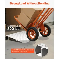 VEVOR Door Threshold Ramp, 2 inch Rise, Aluminum Alloy Threshold Ramp Rated 800 lbs Load Capacity, Handicap Ramps for Home Steps for Wheelchair, Scooters, Power Chairs, Walkers, Bicycle, Tricycle