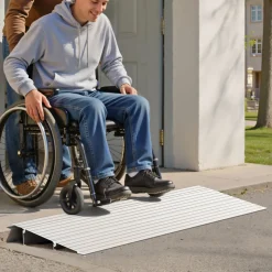 VEVOR Door Threshold Ramp, 2 inch Rise, Aluminum Alloy Threshold Ramp Rated 800 lbs Load Capacity, Handicap Ramps for Home Steps for Wheelchair, Scooters, Power Chairs, Walkers, Bicycle, Tricycle