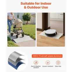 VEVOR Door Threshold Ramp, 3 inch Rise, Aluminum Alloy Threshold Ramp Rated 800 lbs Load Capacity, Handicap Ramps for Home Steps for Wheelchair, Scooters, Power Chairs, Walkers, Bicycle, Tricycle