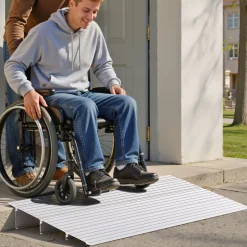 VEVOR Door Threshold Ramp, 3 inch Rise, Aluminum Alloy Threshold Ramp Rated 800 lbs Load Capacity, Handicap Ramps for Home Steps for Wheelchair, Scooters, Power Chairs, Walkers, Bicycle, Tricycle