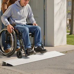 VEVOR Door Threshold Ramp, 1 inch Rise, Aluminum Alloy Threshold Ramp Rated 800 lbs Load Capacity, Handicap Ramps for Home Steps for Wheelchair, Scooters, Power Chairs, Walkers, Bicycle, Tricycle