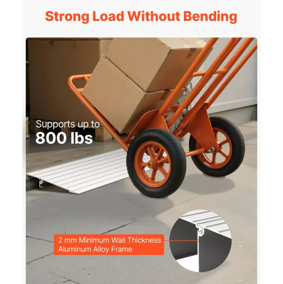 VEVOR Door Threshold Ramp, 1 inch Rise, Aluminum Alloy Threshold Ramp Rated 800 lbs Load Capacity, Handicap Ramps for Home Steps for Wheelchair, Scooters, Power Chairs, Walkers, Bicycle, Tricycle