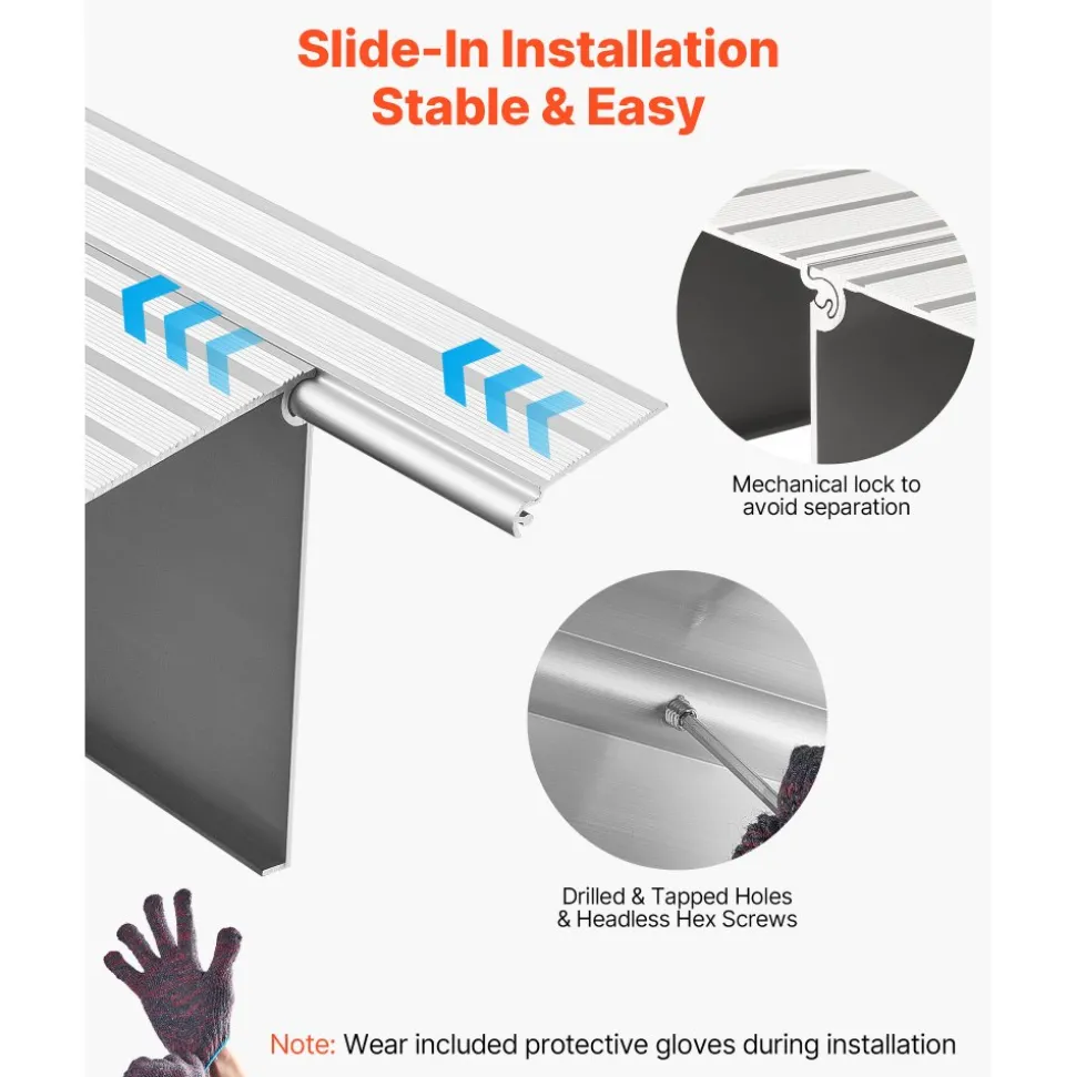 VEVOR Door Threshold Ramp, 1 inch Rise, Aluminum Alloy Threshold Ramp Rated 800 lbs Load Capacity, Handicap Ramps for Home Steps for Wheelchair, Scooters, Power Chairs, Walkers, Bicycle, Tricycle