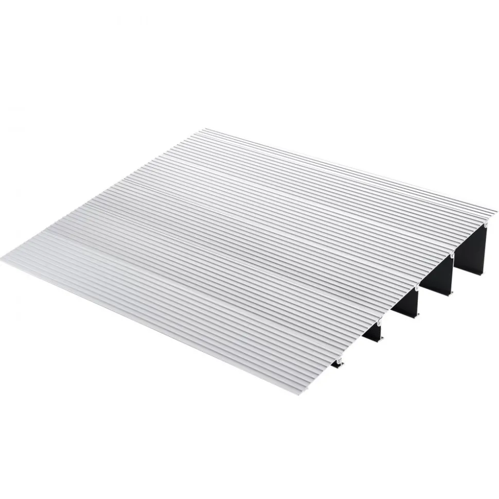 VEVOR Door Threshold Ramp, 5" Rise, 800 lbs Load Capacity, Door Ramp for Wheelchairs, Aluminum Threshold Ramp for Doorways, Adjustable Modular Threshold Ramp for Wheelchairs, Scooters, Power Chairs