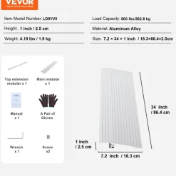 VEVOR Door Threshold Ramp, 1" Rise, 800 lbs Load Capacity, Door Ramp for Wheelchairs, Aluminum Threshold Ramp for Doorways, Adjustable Modular Threshold Ramp for Wheelchairs, Scooters, Power Chairs